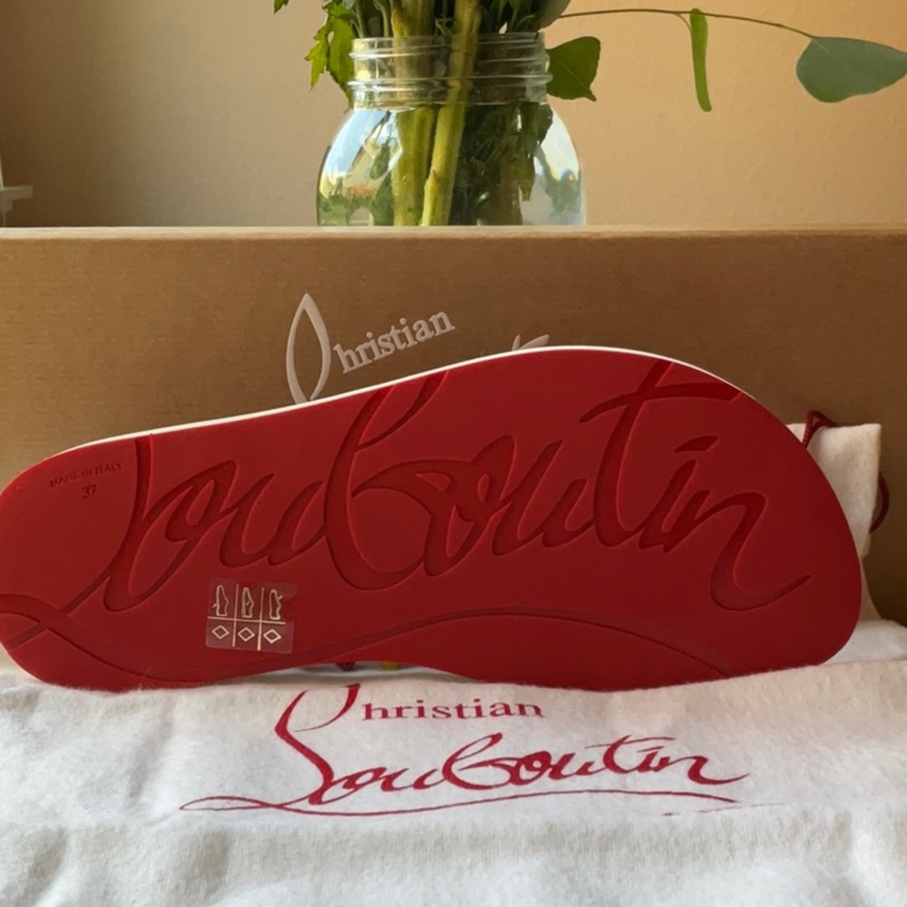 💚❤️ CHRISTIAN LOUBOUTIN LOUBI FLIP SPIKES DONNA - Picture 16 of 16